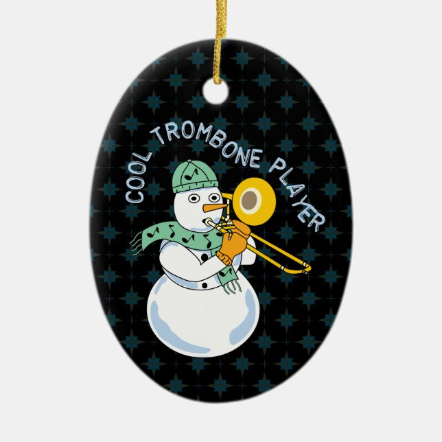 Cooler Trombone-Player Keramik Ornament (Vorne)