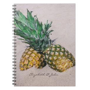 Cooler tropischer Strand mit Ananas-Personalisiert Notizblock