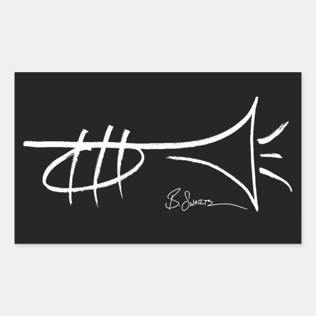 Cooler Trumpet Zeichnend Sticker von Brian Swartz (Vorderseite)