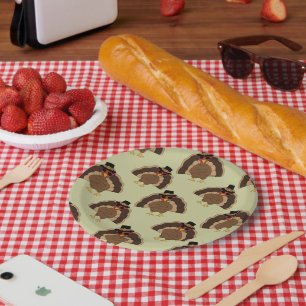 Cooler türkischer Erntedank mit braunem, grünem Mu Pappteller