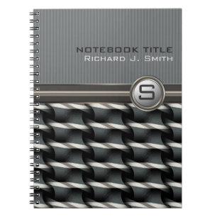 Cooler Typ Abstrakt Steel Muster Monogram Notebook Notizblock
