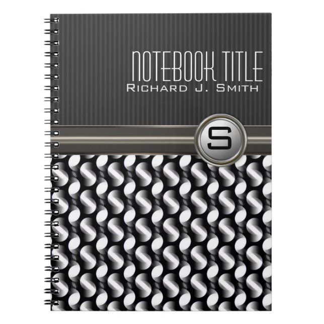 Cooler Typ Abstraktes Schwarz-weißes Notebook Notizblock (Vorderseite)