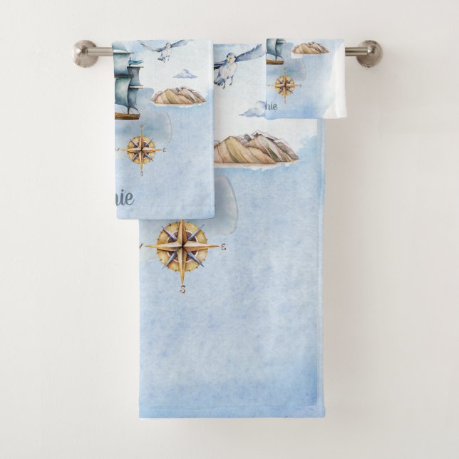 Cooler Typ im Ozean individuell anpassbar Badhandtuch Set (Insitu)