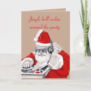 Cooler Typ Old Skool Achtziger Weihnachts-DJ Karte