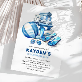 Cooler Typ Pool Party Boy Birthday Bash Einladung