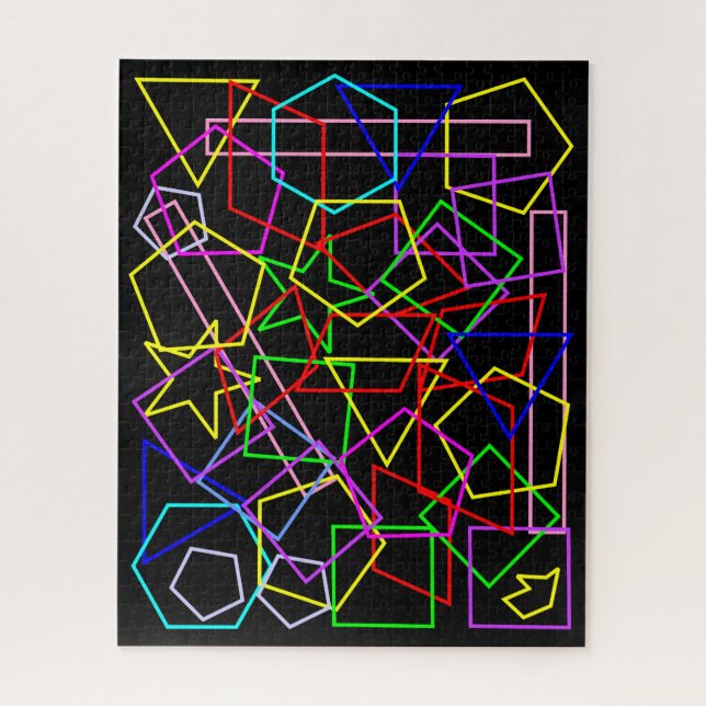 Cooler und farbenfroher Regenbogen von Formen Puzzle (Vertikal)