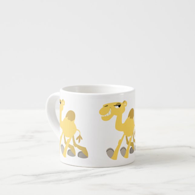 Cooler und Niedlicher Cartoon Camel Espresso Tasse (Vorderseite Links)