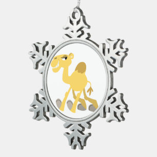 Cooler und Niedlicher Cartoon Kamelschmuck Schneeflocken Zinn-Ornament