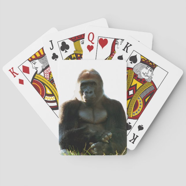 Cooler und sonniger Gorilla Spielkarten (Rückseite)