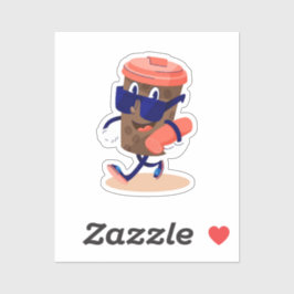 Cooler und sonniger Kaffeecharakter Aufkleber