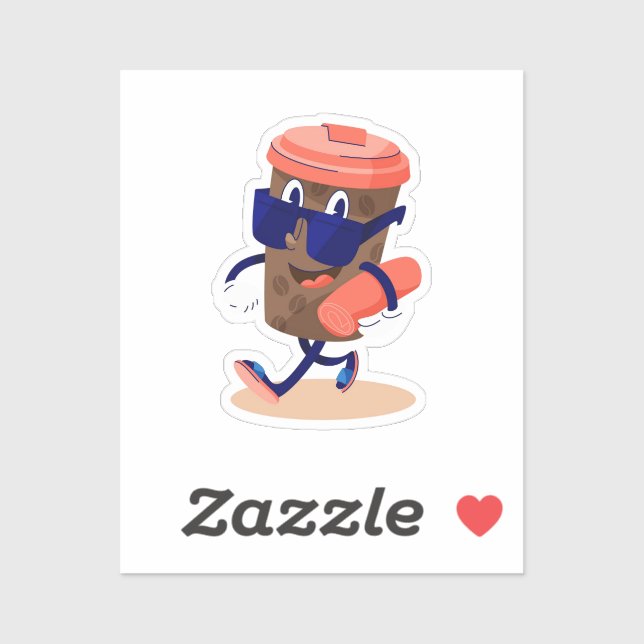 Cooler und sonniger Kaffeecharakter Aufkleber (Blatt)