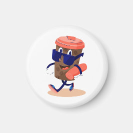 Cooler und sonniger Kaffeecharakter Magnet