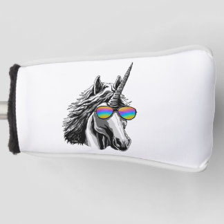 Cooler Unicorn mit Regenbogensonnenbrillen Golf Headcover