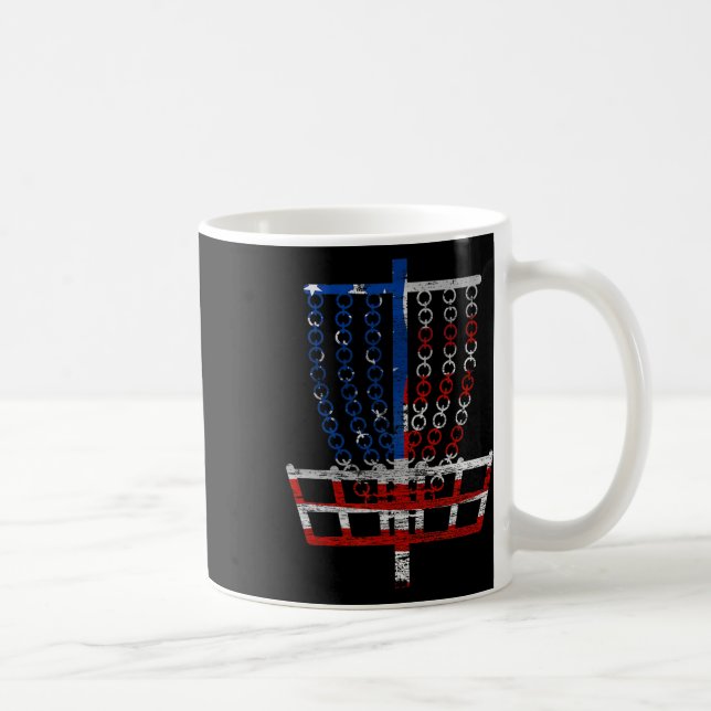 Cooler US-Flaggen-Disc-Golf-Korb - Fourth Of July  Kaffeetasse (Rechts)