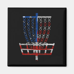 Cooler US-Flaggen-Disc-Golfkorb - Fourth Of July D Magnet