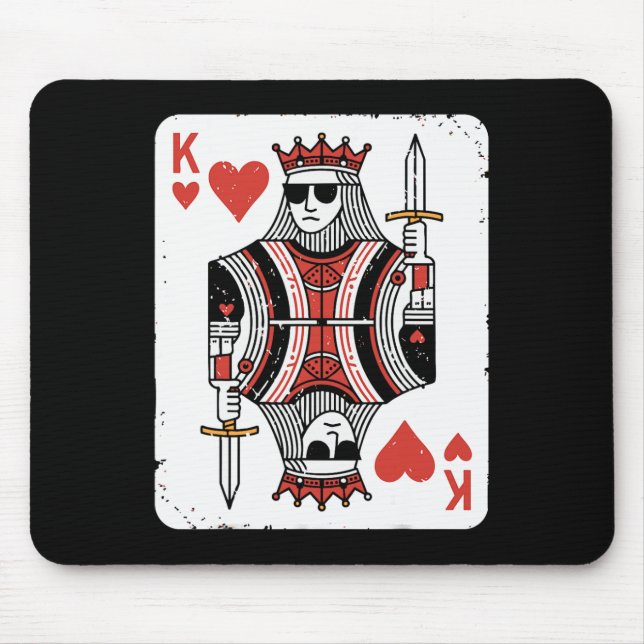 Cooler Valentinstag King of Hearts Po Mousepad (Vorne)