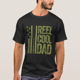 Cooler Vater Angeln Papa Veteran Patriot Retro T-Shirt