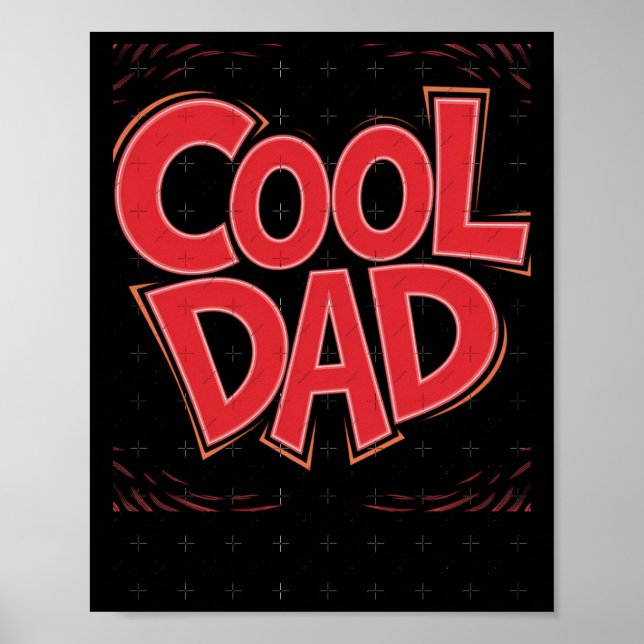 Cooler-Vater-Aufkleber Poster (Vorne)