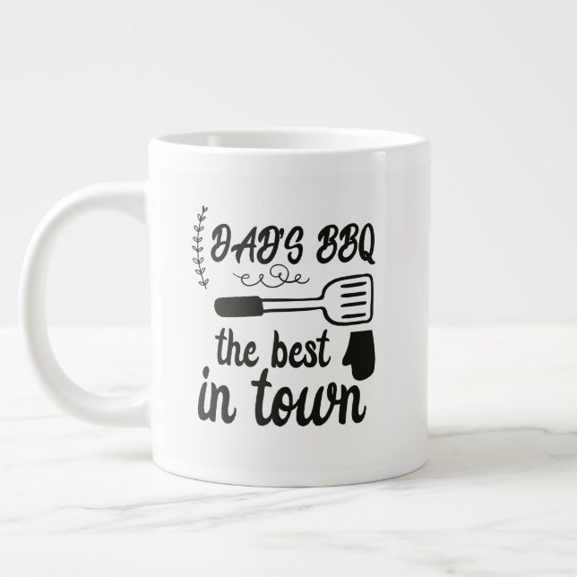 Cooler Väter BBQ-Wortkunst  Jumbo-Tasse (Links)