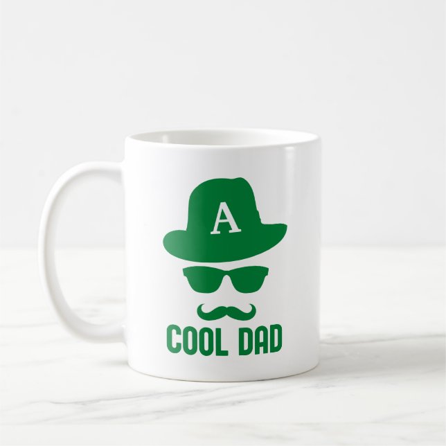 Cooler Vater Bester VATER je cooler Papa mit Monog Kaffeetasse (Links)