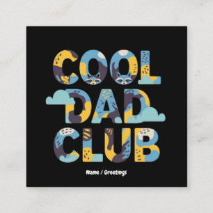 Cooler Vater Club Funny Vatertag Geburtstagsgesche Quadratische Visitenkarte