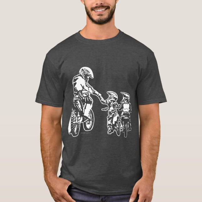 Cooler Vater Dirt Bike Reiter Motocross Jugend T-Shirt (Vorderseite)