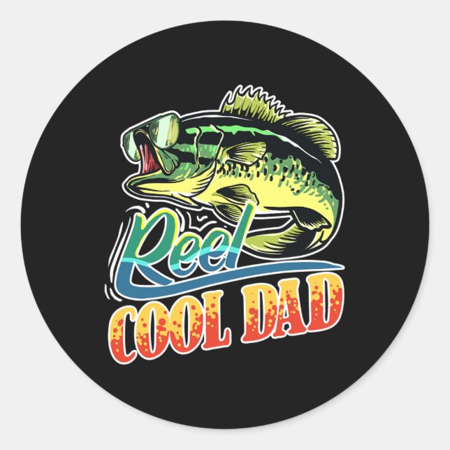 Cooler Vater Fischerei Funny Fishing Runder Aufkleber (Vorderseite)