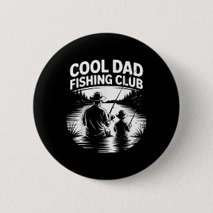Cooler Vater Fishing Club T-Shirt zum Vater am See Button