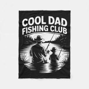 Cooler Vater Fishing Club T-Shirt zum Vater am See Fleecedecke