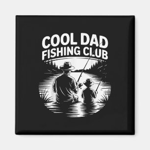 Cooler Vater Fishing Club T-Shirt zum Vater am See Magnet