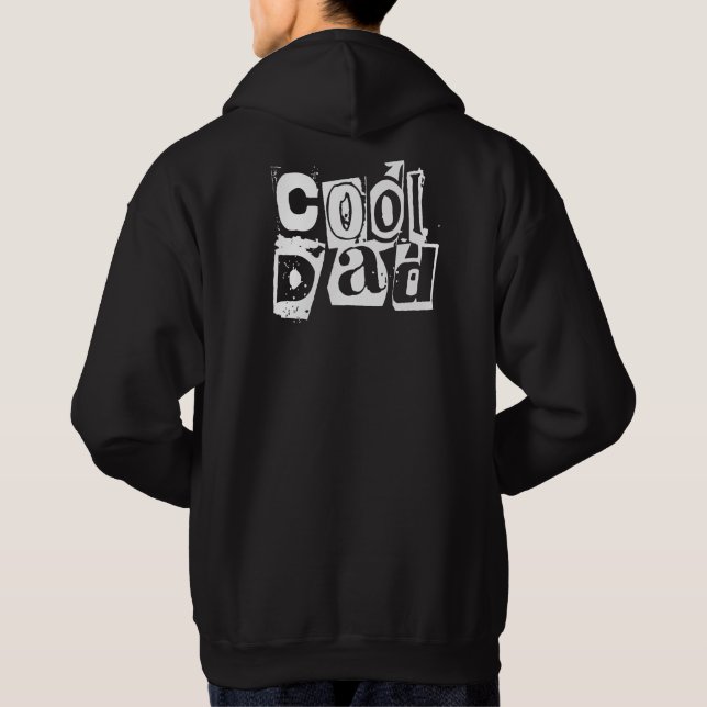 Cooler Vater Funny Black und White Typografy Hoodie (Rückseite)