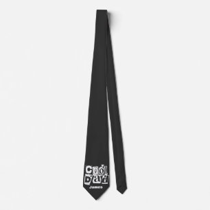 Cooler Vater Funny Black und White Typografy Krawatte