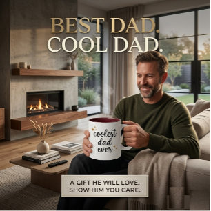 Cooler Vater in Schwarz und Rot je Zwei-Tonen-Kaff Zweifarbige Tasse