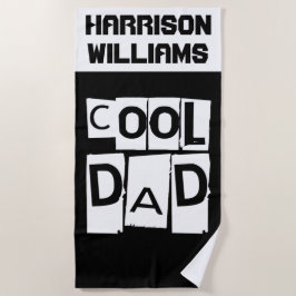 Cooler Vater Individuelle Name Moderne Schwarz-Wei Strandtuch