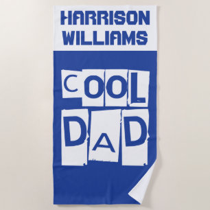 Cooler Vater Individuelle Name Modernes Blau und W Strandtuch
