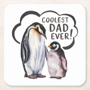 Cooler Vater je Rechteckiger Pappuntersetzer