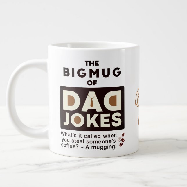 Cooler Vater-Jokes Design-Text Jumbo-Tasse (Links)
