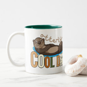 Cooler Vater Otter Pun Funny Vatertag Zweifarbige Tasse