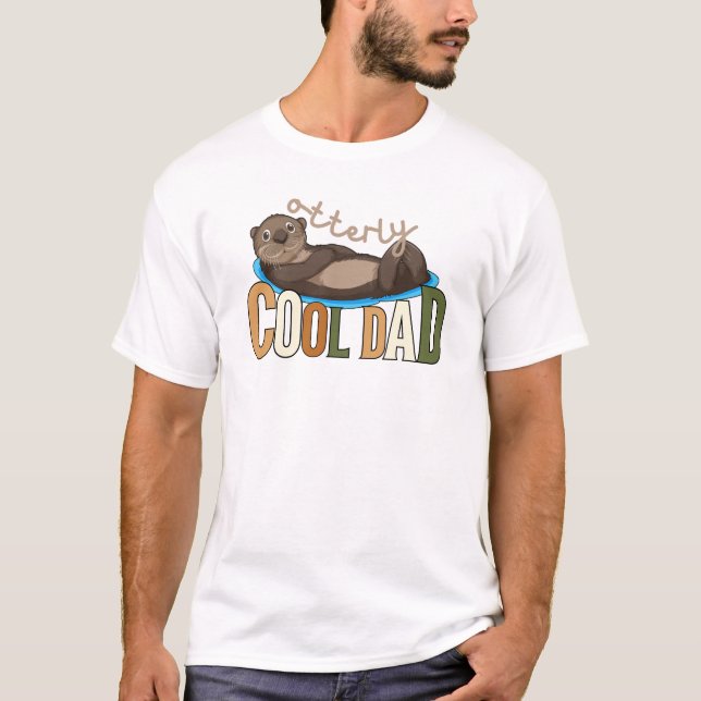 Cooler Vater Otter Pun Vatertag T-Shirt (Vorderseite)