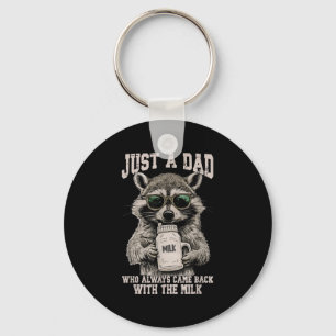 Cooler Vater Raccoon mit Zitat aus der Milch Schlüsselanhänger