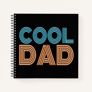 Cooler Vater Vatertag Neon Typografie Notebook Notizbuch
