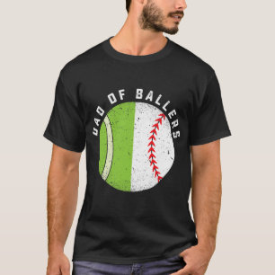 Cooler Vater von Ballers Baseball Tennis Player T-Shirt