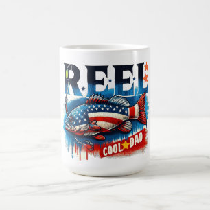 Cooler Vater zeichnen - Patriotischer Fischstil Kaffeetasse