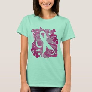 Cooler Vector Graphics Pink Ribbon T - Shirt