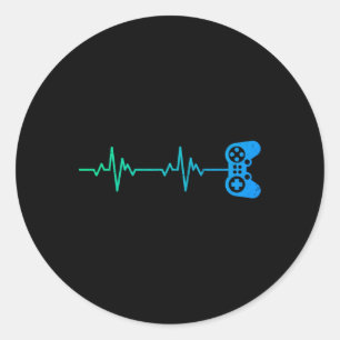 Cooler Videospielcontroller von Heartbeat Runder Aufkleber