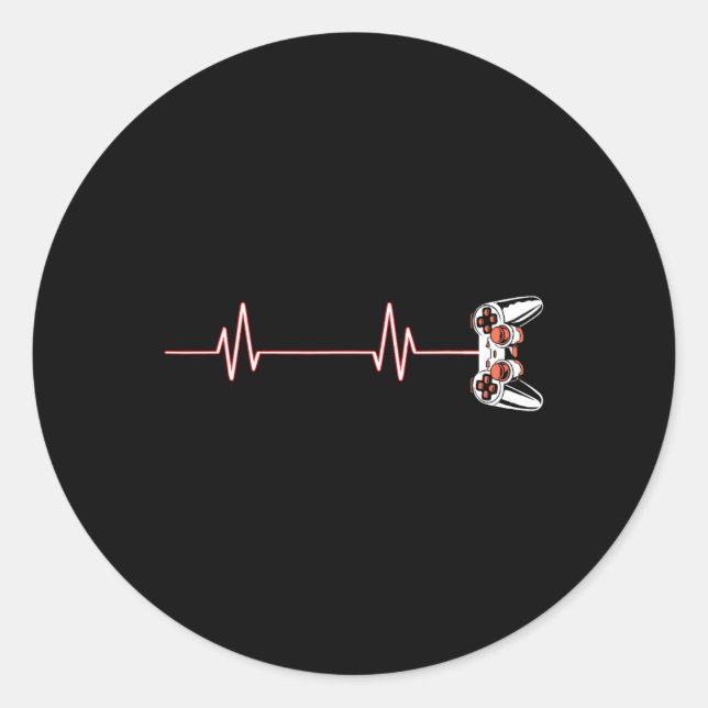 Cooler Videospielcontroller von Heartbeat Runder Aufkleber (Vorderseite)