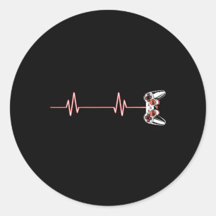 Cooler Videospielcontroller von Heartbeat Runder Aufkleber