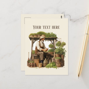 Cooler vintage-Bauernmarkt Text hinzufügen Postkarte