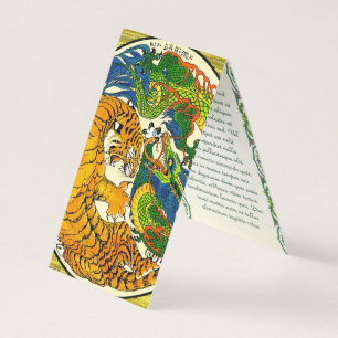 Cooler Vintage-orientalischer Yin-Yang-Drache-Tige Visitenkarten
