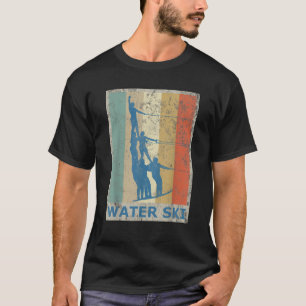 Cooler Vintage Retro-Stil Wasserski Skifahrer Spor T-Shirt